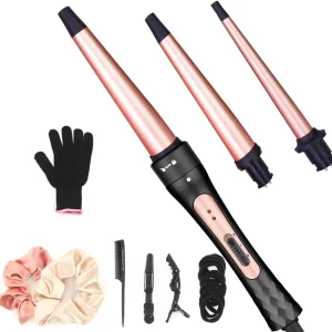 3-in-1 Interchangeable Curling Wand Set